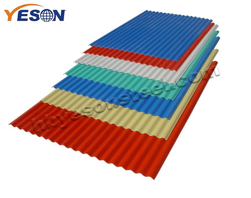 Process and product use of color coated steel sheet