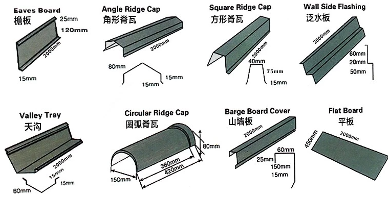 Stone coated metal roof tiles accessories